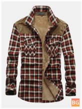 Vintage Plaid Shirt Jacket with Lapel