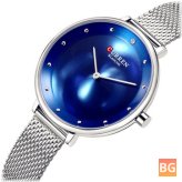 Casual Style Mesh Stainless Steel Women's Watch