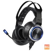 K15 Gaming Headset - 50mm Unit RGB Rainbow Colors Noise Cancelling Mic Line Control for PS4 PC for Xbox one Laptop