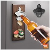 Bottle Opener with Magnetic Catch - Wall Mounted