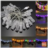 USB 2.0 Photo Clip - 20LED String Lights for Hanging Pictures