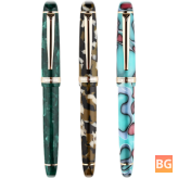 Multicolor Resin Fountain Pen with Golden F Nib - Perfect for Writing, Signing, and Gifting