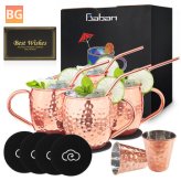 Moscow Mule Cups Set - Copper mug with shot glasses