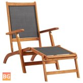Sun Lounger - Solid Acacia Wood and Textilene