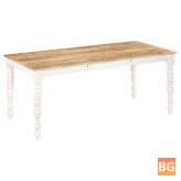 Table with a solid wood top and a wood base