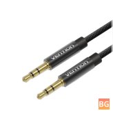 1.5m Audio Cable with 3.5 Jack and Auxiliary Jack