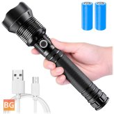 Zoomable USB Rechargeable LED Flashlight with High Lumen Output and Power Indicator