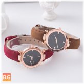 Crystal Women's Watch with Leather Strap