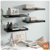 Huge Floating Wall Shelf - Gloss Black - 19.7