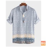 T-Shirts with Men's Ethnic Style Printed Half Sleeve