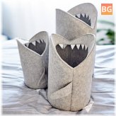 Kids' Cartoon Folding Felt Shark Laundry Hamper Toy Storage Box Bin