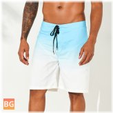 Beach Board Shorts - Men's - Knee Length - Drawstring - Swim Short - With Back Pocket