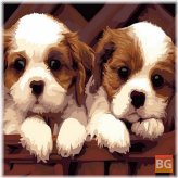 Canvas Painting of Little Dogs