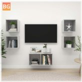 TV Cabinet Set in Gray with Chipboard