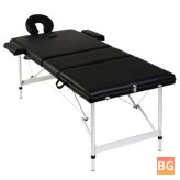 3 Zone Massage Table with Frame - Black