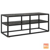 TV Cabinet with Black Marble Glass 39.4