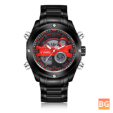 Stainless Steel Sport Watch with Dual Display - NAVIFORCE NF9088