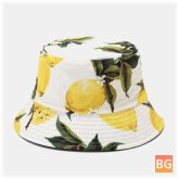 Wearable Fashion Bucket Hat with Lemon Pattern