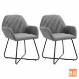 2-Piece Dark Gray Fabric Dining Chair