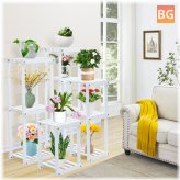 4PCS Wood Flower Display Stand with Corner Shelf - Outdoor