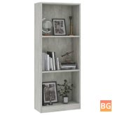 Gray Book Cabinet with Three Tiers - 15.7