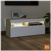 TV Cabinet with LED Lights - White and Oak 35.4