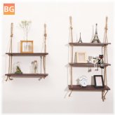 Wood Wall Mount Shelf Stand for Storage and Display - 3 tiers