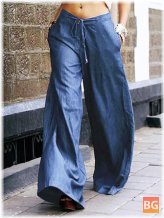 Women's Casual Jeans with a Waist-Low Leg Design