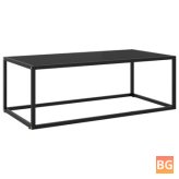 Black Table with Rectangular Glass Top 39.4