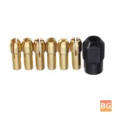 6Pcs 1.25mm Brass Drill bit with M8x0.75mm Black Nut Rotary Tool Accessories