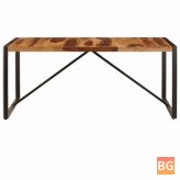 Dining Table with a Solid Sheesham Wood Top and Base