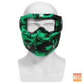 Motorcycle Helmet with Visor and Shield - Clear/Light Green Lens