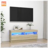 TV Cabinet with LED Lights - Oak 39.4