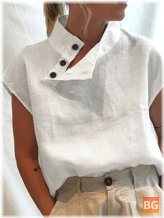 Short Sleeve Women's Button-Down Shirt