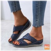Women's Hollow Casual Slip On Wedges