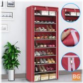 10-Tier Shoe Rack with Dust Cover