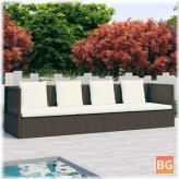 Outdoor Lounge Bed with Cushion and Pillows