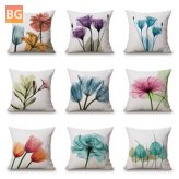 Pillow Case with Flowers - 45x45cm