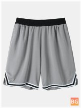 Leisure Shorts with Contrast Hem - Mid Length