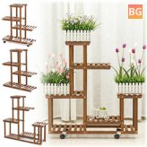 Wooden Bonsai Plant Stand with Multi-Tier Shelves