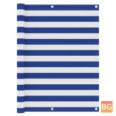 Balkonscherm (120x400 cm) - oxford stof wit en blauw