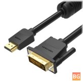 HDMI to DVI Cable - 1m, 2m, 3m, 5m
