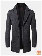 Business Woolen Trench Coat with Scarf