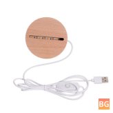 Art Night Light - USB Charging Base - Resin Wood