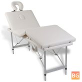 Massage Table with Aluminum Frame - Cream White