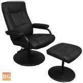 TV Armchair with Footstool - Artificial Leather Black