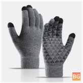 Warm Winter Gloves with Triangle Pattern Silicone Palm Silicone Gloves