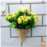 Artificial Flower - Wall Hanging Basket - Violet