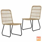 2-Piece Rattan Garden Chair Set