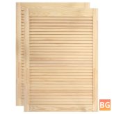 Solid Pine Louver Doors (2pcs) - 69x39.4cm